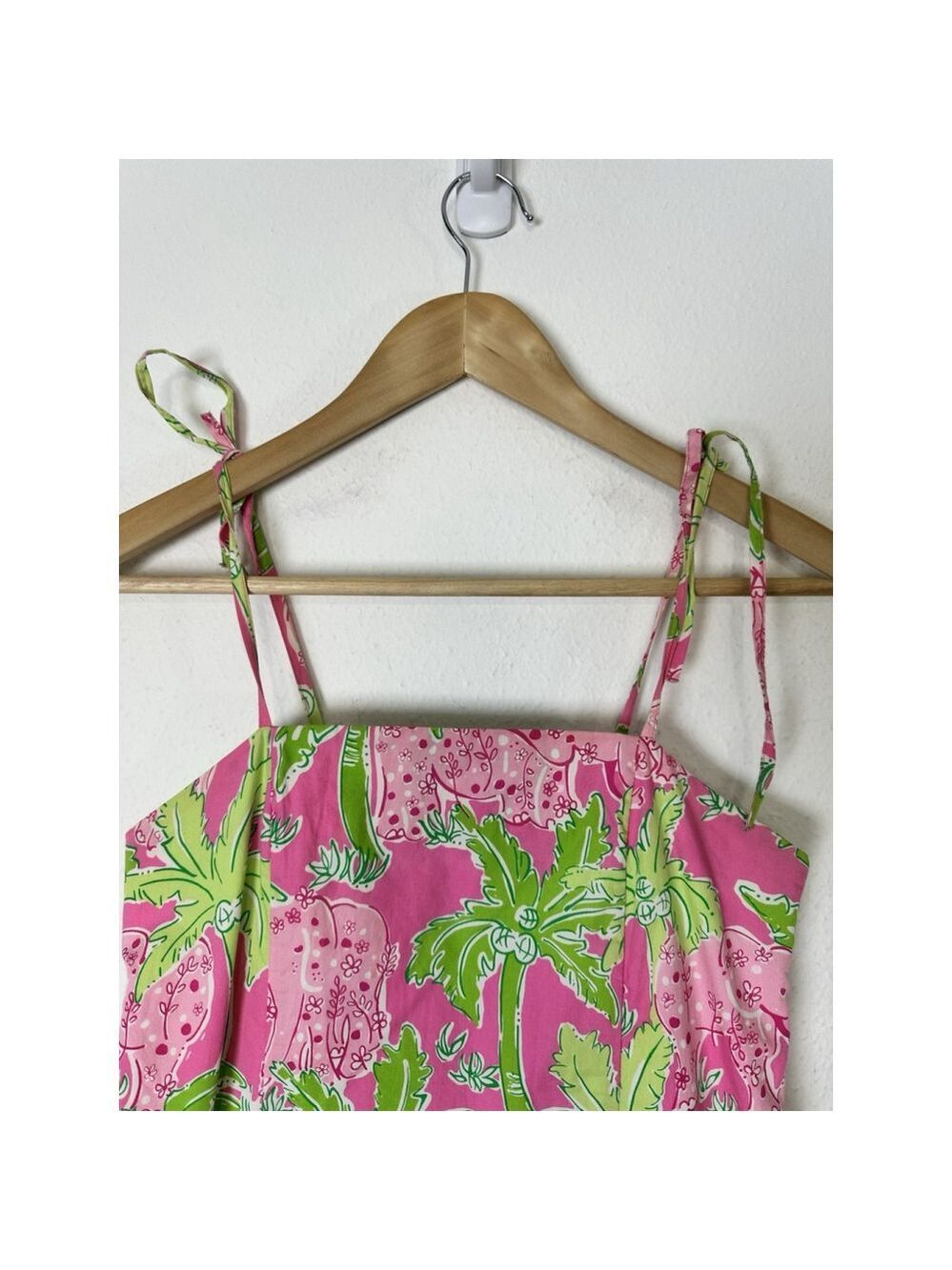 Vintage Lilly Pulitzer Taboo Elephant Palm Print Sundress Girl’s 14 Preppy Party - Picture 4 of 9